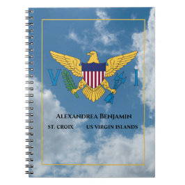 Cuaderno Bandera de las Islas Vírgenes de Estados Unidos Sa