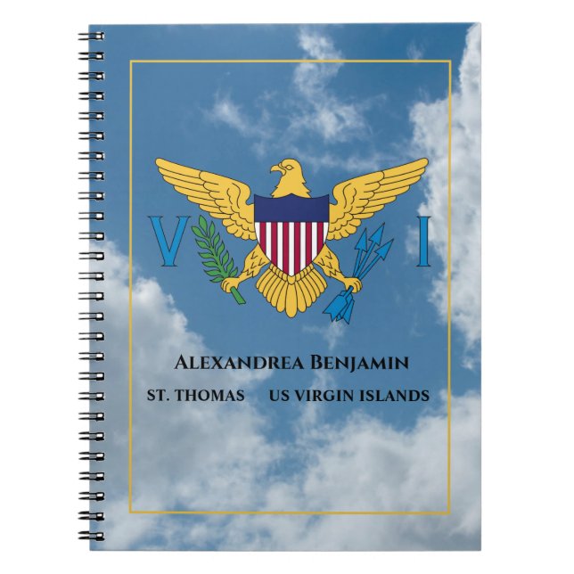 Cuaderno Bandera de las Islas Vírgenes de Estados Unidos St (Frente)