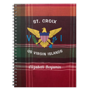 Cuaderno Bandera de las Islas Vírgenes de Estados Unidos US
