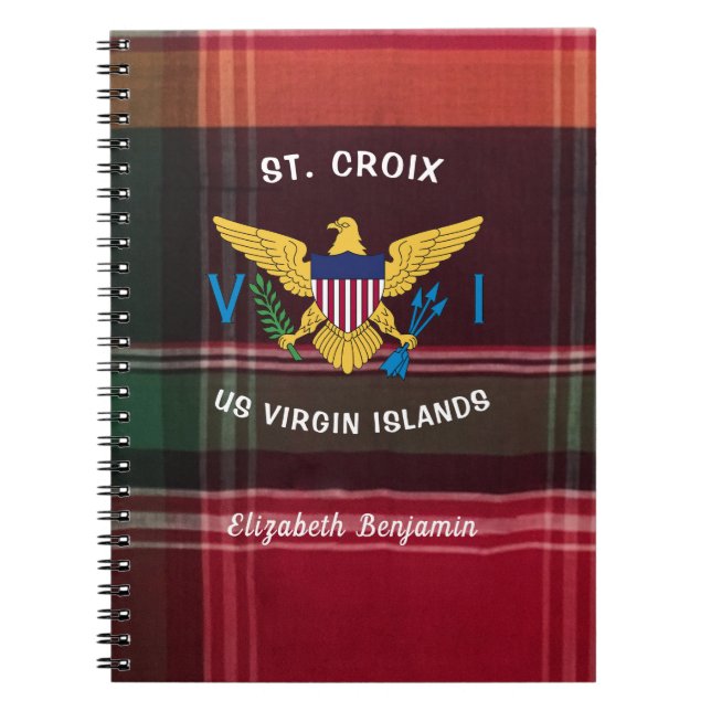 Cuaderno Bandera de las Islas Vírgenes de Estados Unidos US (Frente)