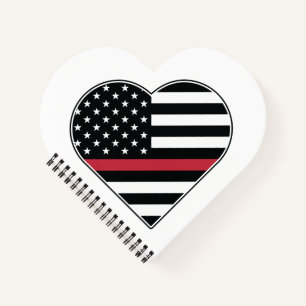 Cuaderno Bandera de Línea Roja Corazón