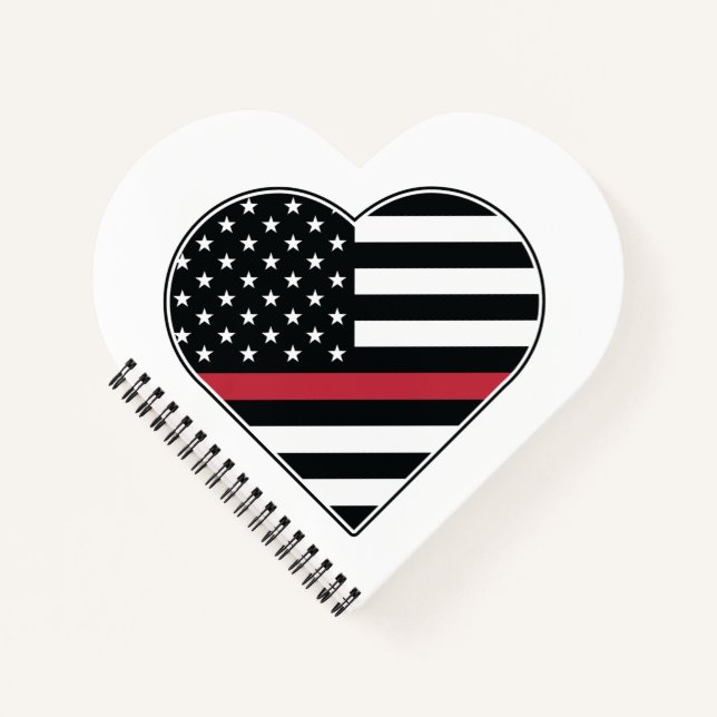 Cuaderno Bandera de Línea Roja Corazón (Anverso)
