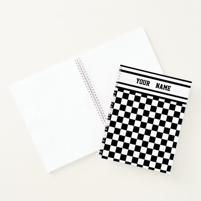 Cuaderno Bandera de los ganadores de Carreras en blanco y n (Interior)