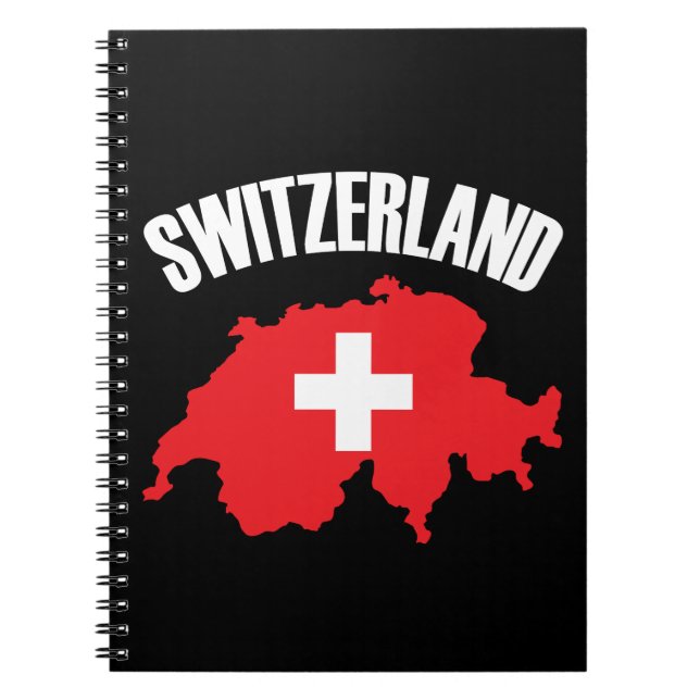 Cuaderno Bandera de mapa de Suiza (Frente)