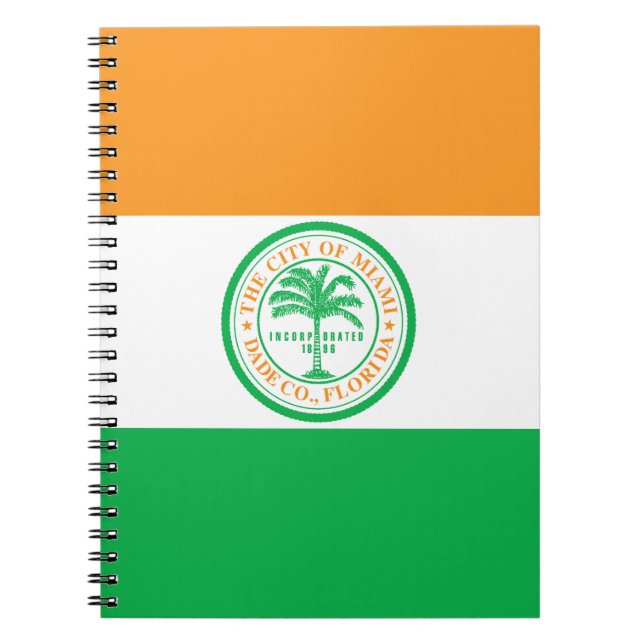 Cuaderno Bandera de Miami, Florida Notebook (Frente)