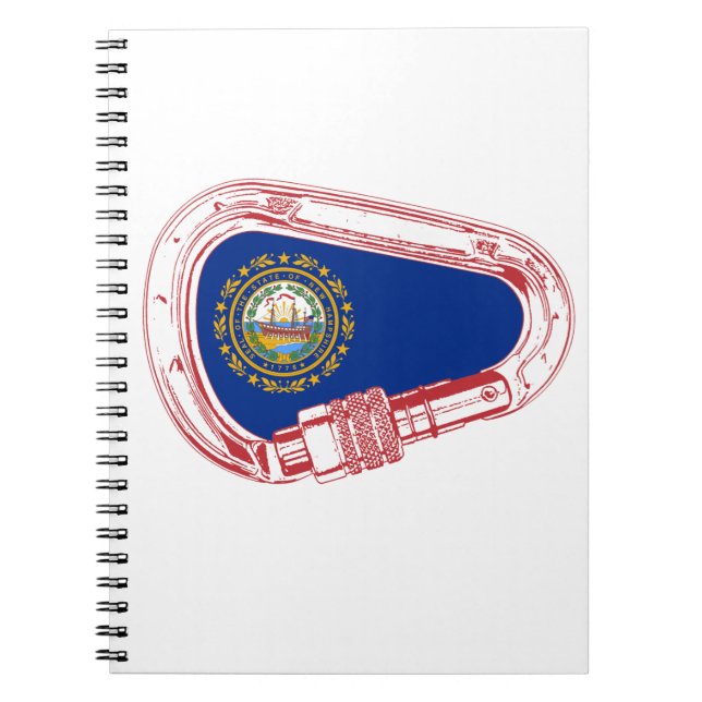 Cuaderno Bandera de Nuevo Hampshire Escalando Carabiner (Frente)