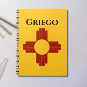 Cuaderno Bandera de Nuevo México con el símbolo Zia