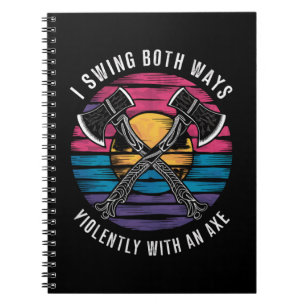 Cuaderno Bandera de orgullo Bi divertida hacha bisexual me 