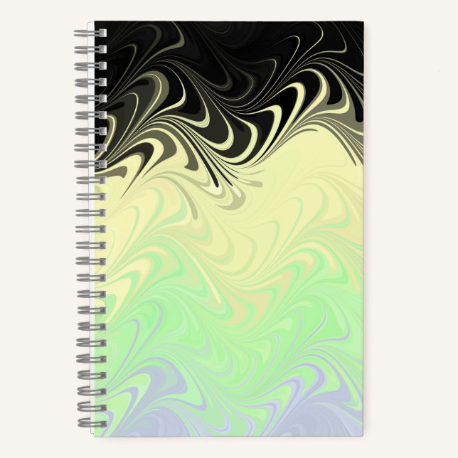 Cuaderno Bandera de orgullo Cassgender abstracta marmoleada (Anverso)