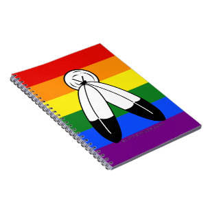 Cuaderno Bandera de orgullo de dos espíritus de SlipperyJoe