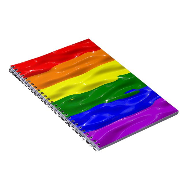 Cuaderno Bandera de orgullo de SlipperyJoe's brillo líquido (Lado Derecho)