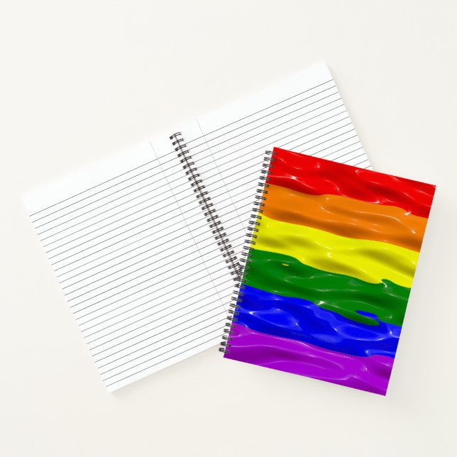 Cuaderno Bandera de orgullo de SlipperyJoe's brillo líquido (Interior)