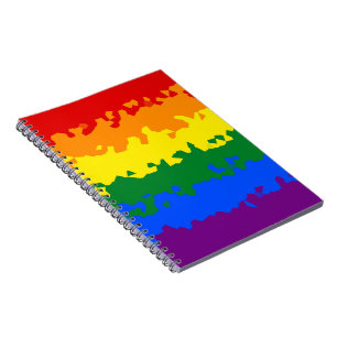 Cuaderno Bandera de orgullo gay arcoíris abstracto boho fun