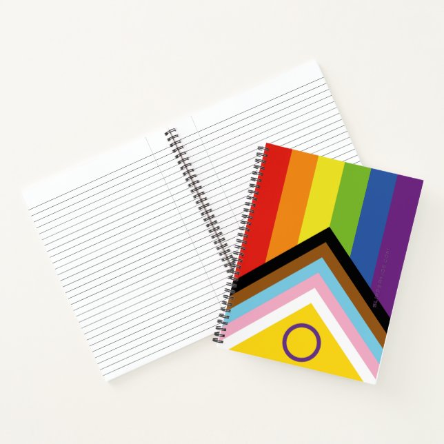 Cuaderno Bandera de orgullo intersexual de SlipperyJoe's fo (Interior)