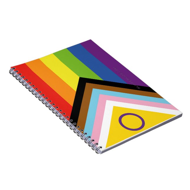 Cuaderno Bandera de orgullo intersexual de SlipperyJoe's fo (Lado Derecho)