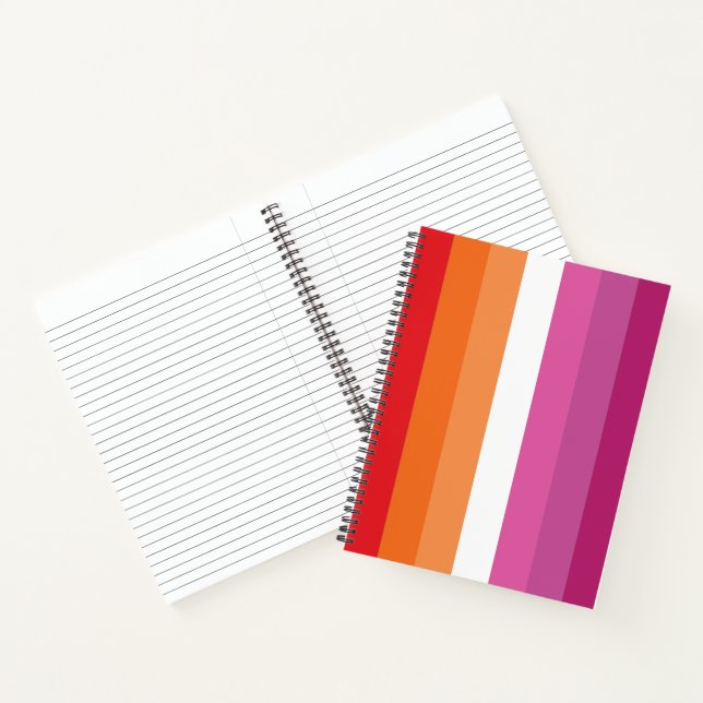 Cuaderno Bandera de Orgullo Lesbiano (Interior)