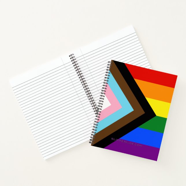 Cuaderno Bandera de orgullo progresista de SlipperyJoe's se (Interior)