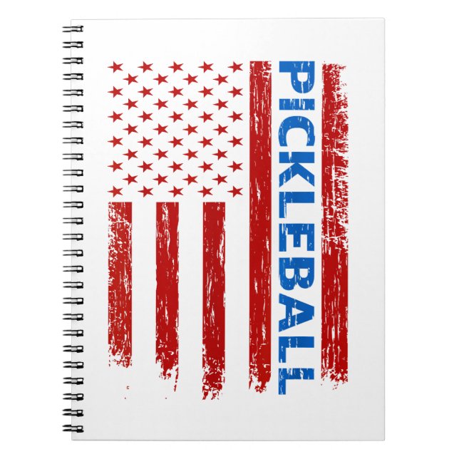 Cuaderno Bandera de Pickleball - Jugando Paddleball Pickleb (Frente)