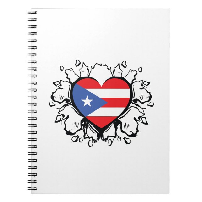Cuaderno Bandera de Puerto Rico Boricua Cute simple (Frente)