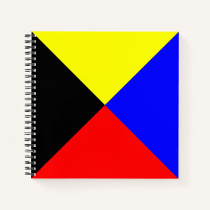 Cuaderno Bandera de señal marítima Zulu ICS en espiral