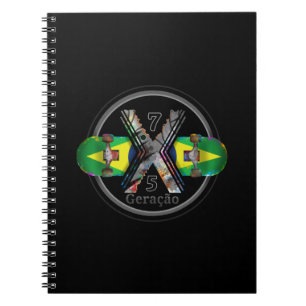 Cuaderno Bandera de Skateboard de la Generación X de 1975 h