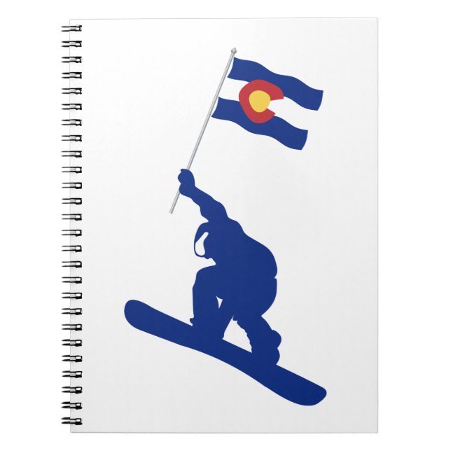 Cuaderno Bandera de Snowboard de Colorado (Frente)