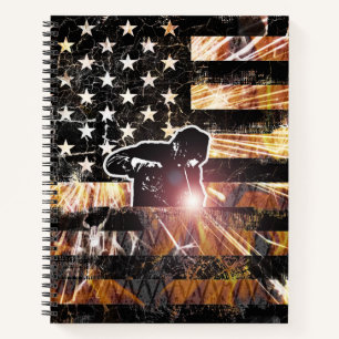 Cuaderno Bandera de soldadura estalla y llama