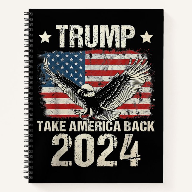 Cuaderno Bandera de Trump 2024 devuelve a Estados Unidos a  (Anverso)