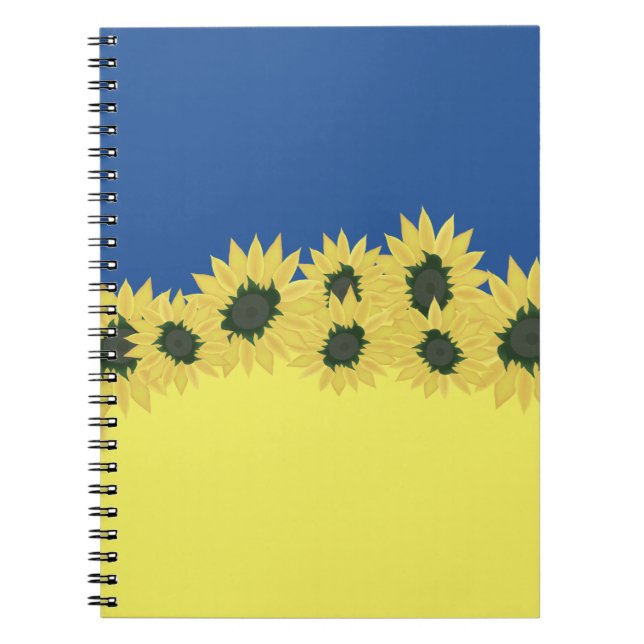 Cuaderno Bandera de Ucrania con girasoles (Frente)