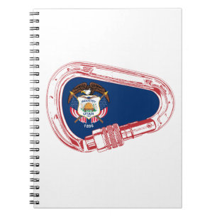 Cuaderno Bandera de Utah Escalando Carabiner