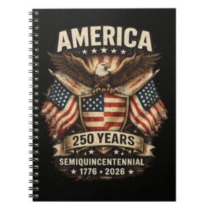 Cuaderno Bandera del aniversario de 250 años de Estados Uni