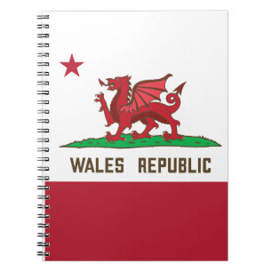 Cuaderno Bandera del dragón de la República de Gales Orgull
