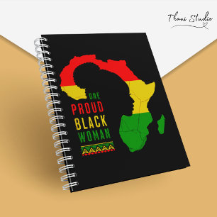 Cuaderno Bandera del mes de la historia negra de una mujer 