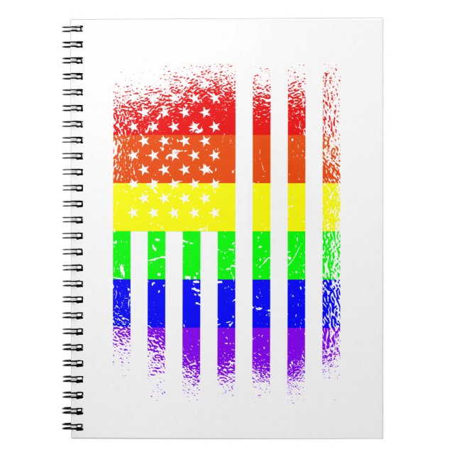 Cuaderno bandera del orgullo americano arco iris lgbt (Frente)