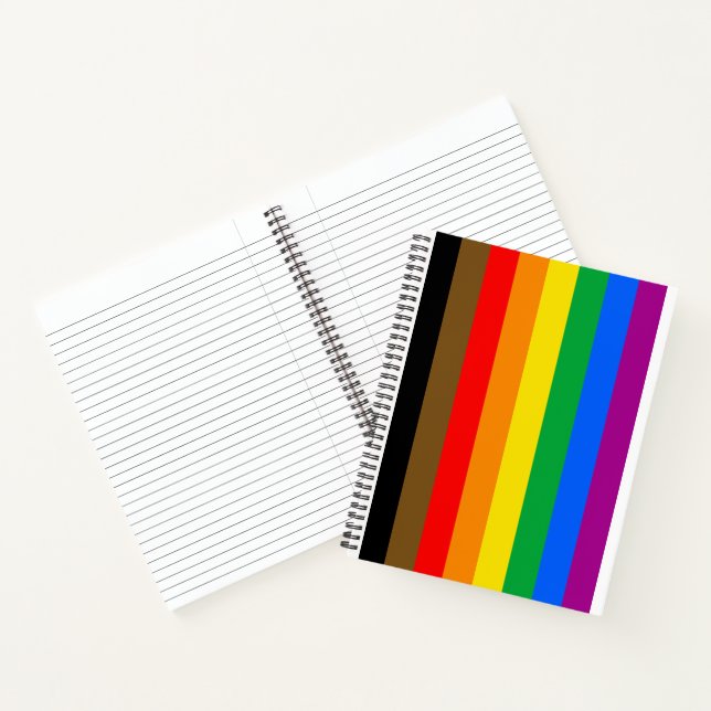 Cuaderno Bandera del Orgullo Arcoíris de Filadelfia (Interior)