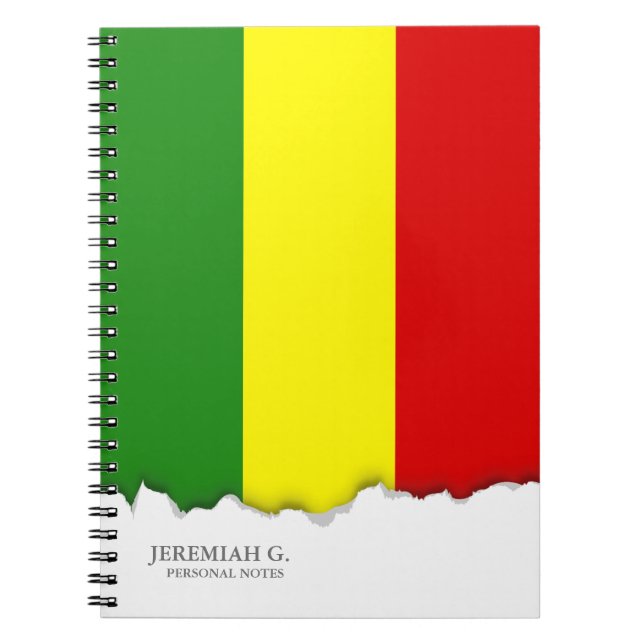 Cuaderno Bandera del orgullo de Rastafarian (Frente)