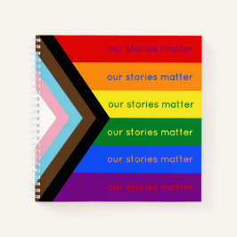Cuaderno Bandera del Orgullo Interseccional Arcoíris Histor