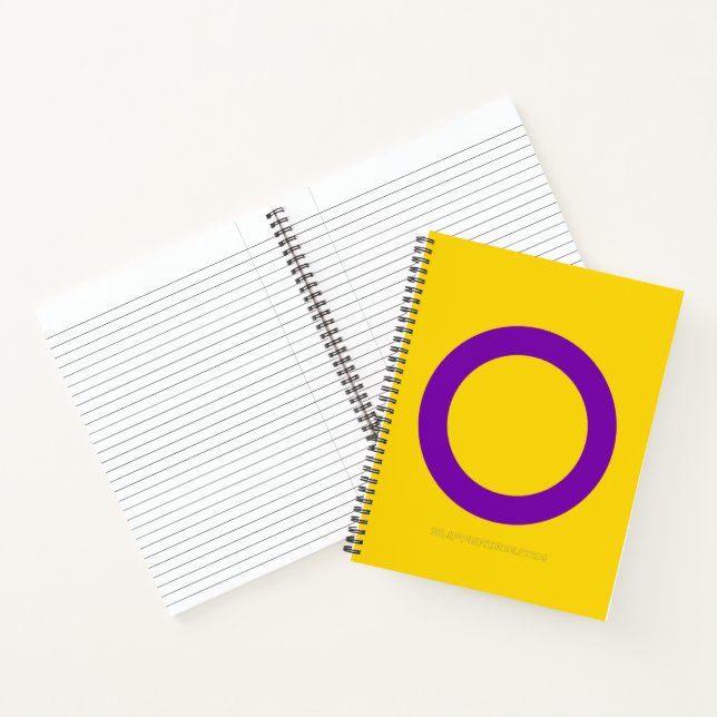 Cuaderno Bandera del orgullo intersexual de SlipperyJoe's f (Interior)