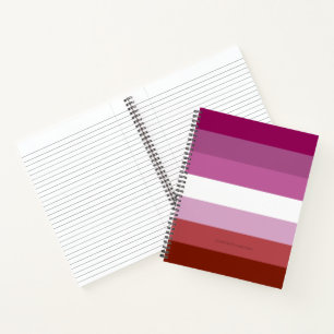 Cuaderno bandera del orgullo lésbico femenino de SlipperyJo