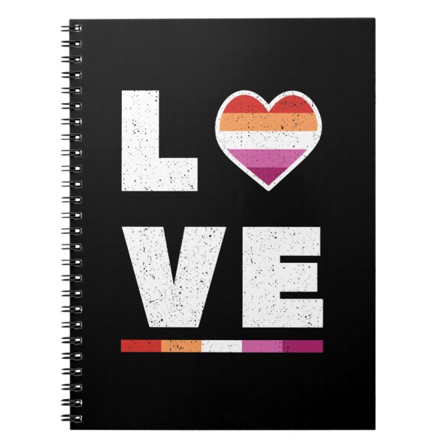 Cuaderno Bandera del Orgullo Lésbico LGBTQ Molesta Amor Gru (Frente)