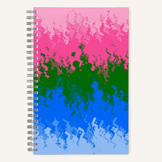 Cuaderno Bandera del Orgullo Omniromántico Abstracto Trippy (Anverso)