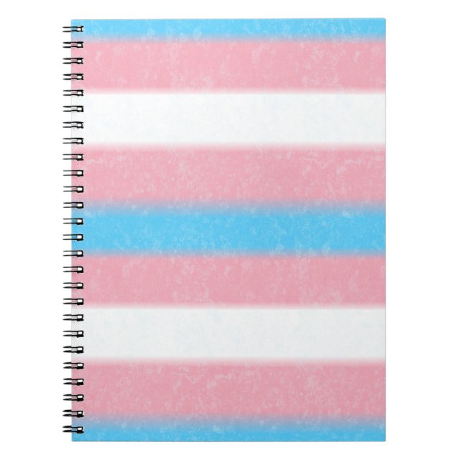 Cuaderno Bandera del Orgullo Transgénero de bordes Suaves (Frente)