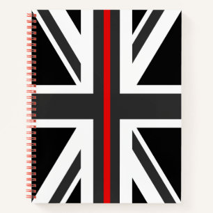 Cuaderno Bandera delgada de la línea roja del Reino Unido