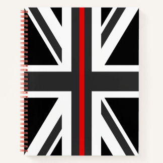 Cuaderno Bandera delgada de la línea roja del Reino Unido