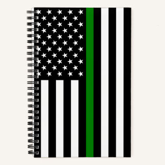 Cuaderno Bandera delgada de la Línea Verde: Veteranos milit