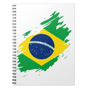 Cuaderno Bandera Desgarrada Brasil Orgullo Nacional Aficion