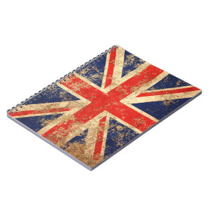 Cuaderno Bandera envejecida áspera de Británicos del