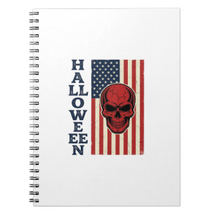 Cuaderno Bandera Espantosa Patriótica Vintage Calavera de H