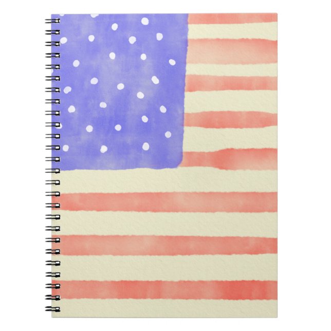 Cuaderno Bandera estadounidense de color acuático (Frente)