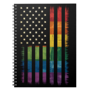 Cuaderno Bandera estadounidense de EE. UU. Arcoíris Orgullo